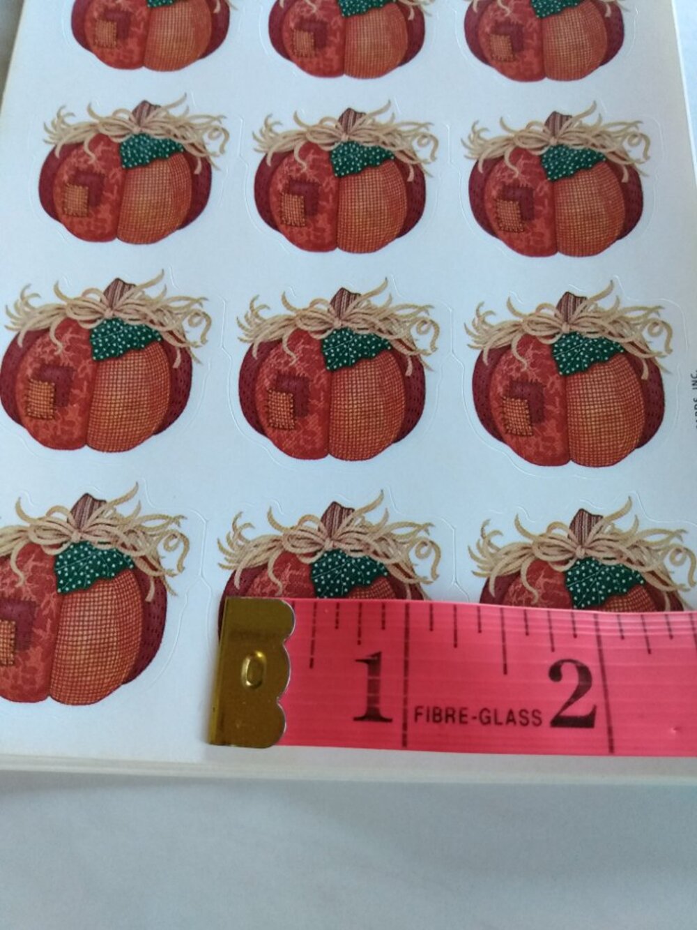 Vintage 90s Halloween Stickers Hallmark Patchwork Pumpkins and Scarecrows - Picture 14 of 16